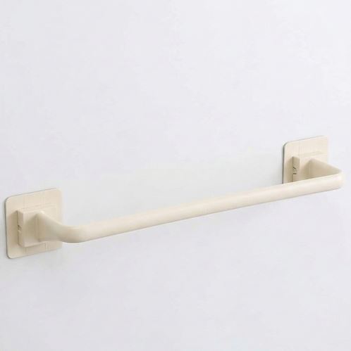 Self-Adhesive Towel Rod Towel Bar Stick On Wall Bath Towel Holder Rail Rack (Only Black)