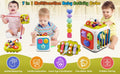 7 in 1 Multifunction Baby Activity Cube, Montessori Sensory Shape Sorter Educational Toys for Kids 1, 2, 3 Years