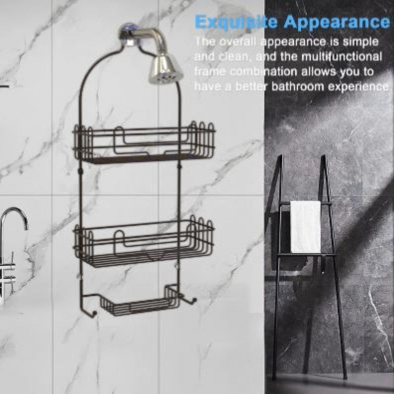 Shower Head Caddy Over Shower Head Stainless and Waterproof Shower Caddy Bathroom Storage No Drilling