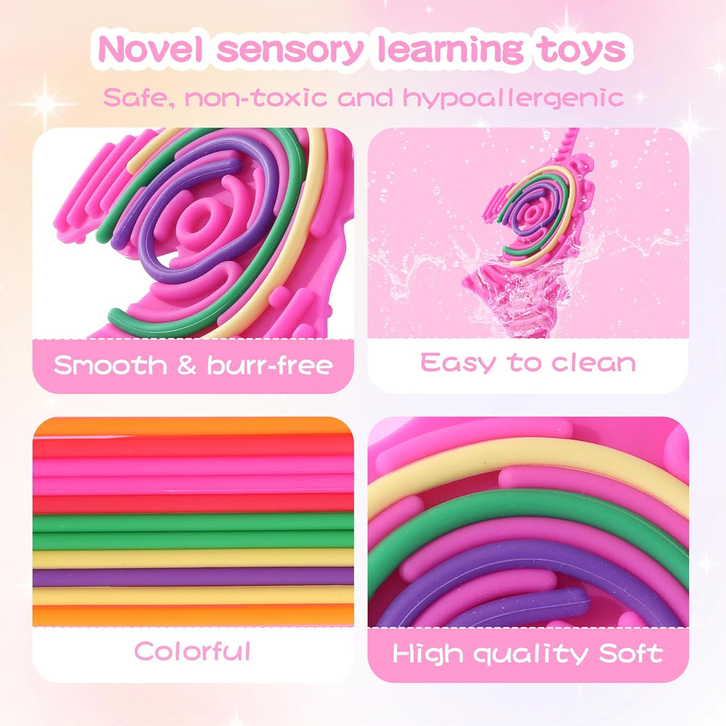 Silicone Calm Down Activity Board Fidget Toy, Silicone Fidget Toy for 3+ Kids