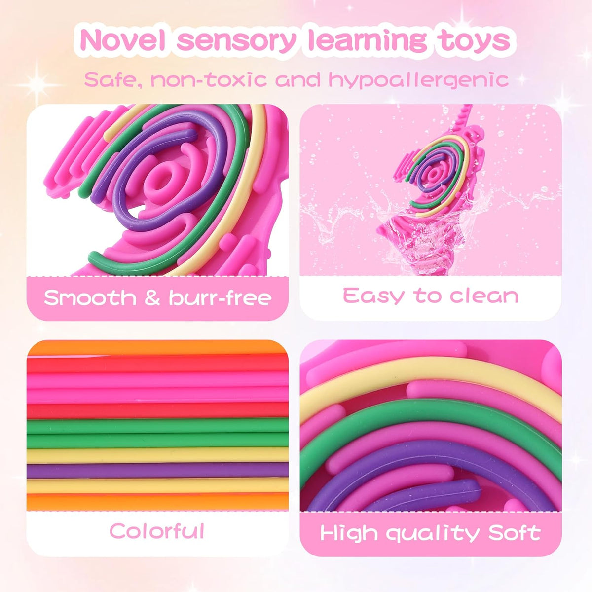 Silicone Calm Down Activity Board Fidget Toy, Silicone Fidget Toy for 3+ Kids
