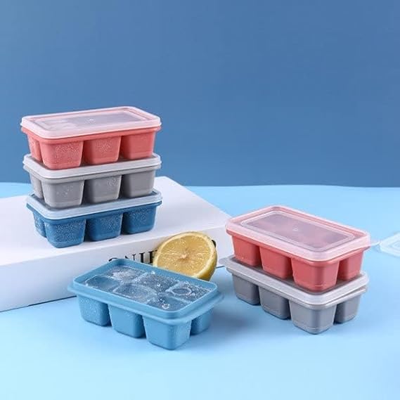 (Pack of 2) Mini Silicone Ice Cube Tray with Lid