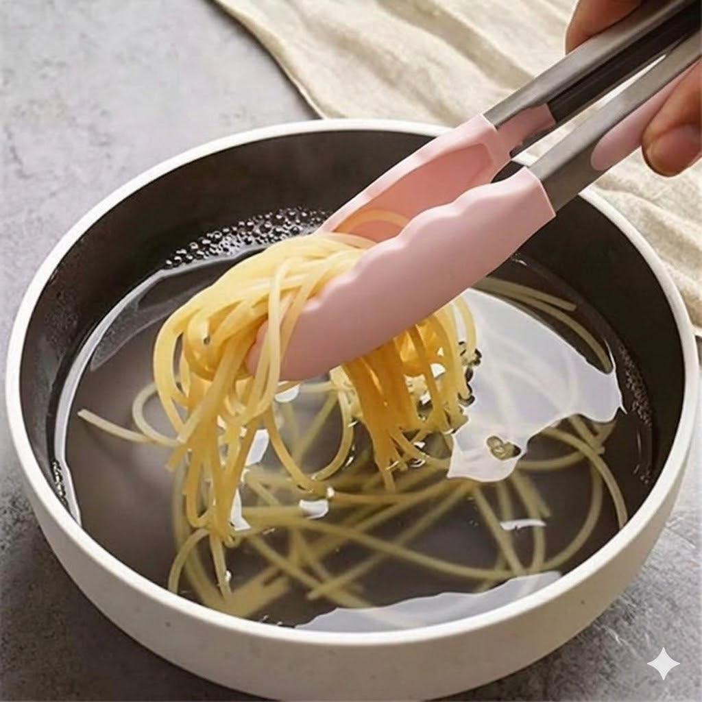Silicone Cooking Tongs, Kitchen Food Tongs Silicone Grip for BBQ Grilling Turner