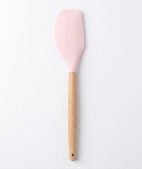 Silicone Curler Spatula Wooden Handle