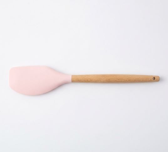 Silicone Curler Spatula Wooden Handle