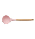 Silicone Ladle Wooden Handle, Silicone Kitchen Cooking Utensils - BPA-Free & Heat Resistant