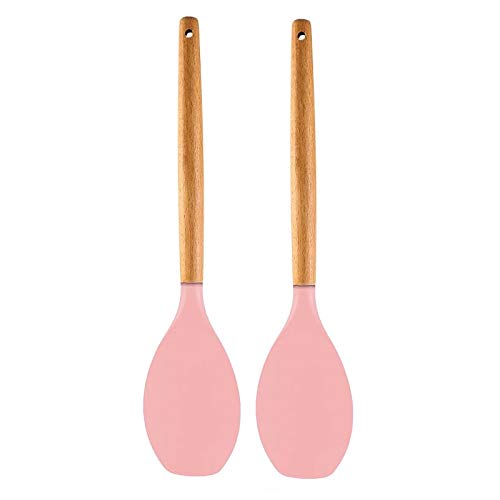 Wooden Handle Silicone Spatula Flexible & Heat-Resistant