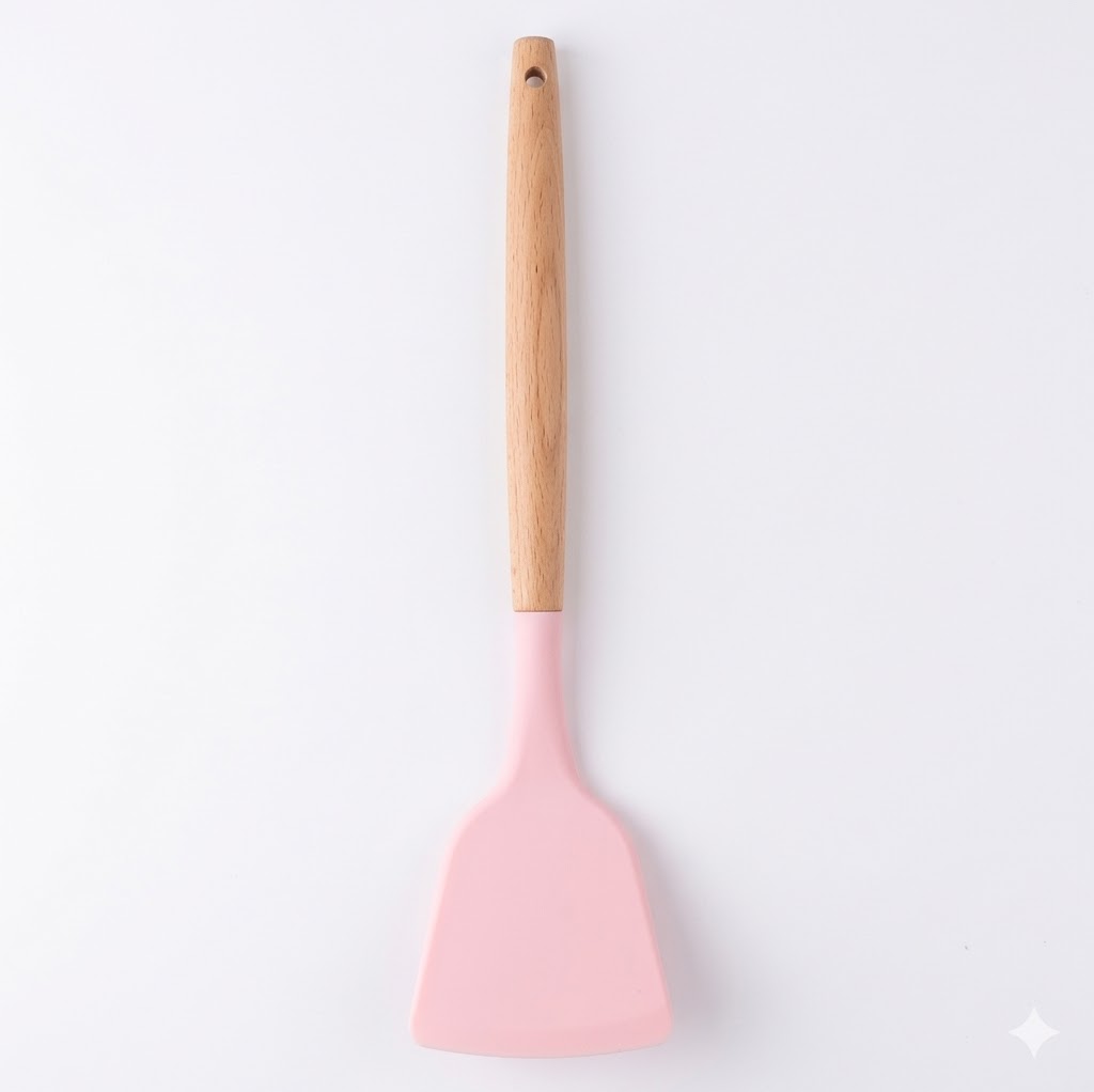 Silicone Spatula Wooden Handle, Silicone Cooking Utensils Cookware for the Kitchen