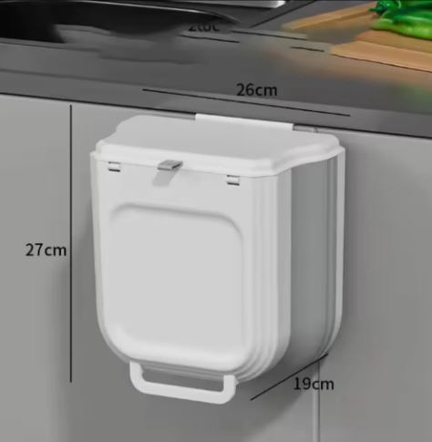 Smart Hanging Trash Bin, Cabinet Garbage Bin, Smart Kitchen Organizer Bin, Fold Away Kitchen Waste Bin