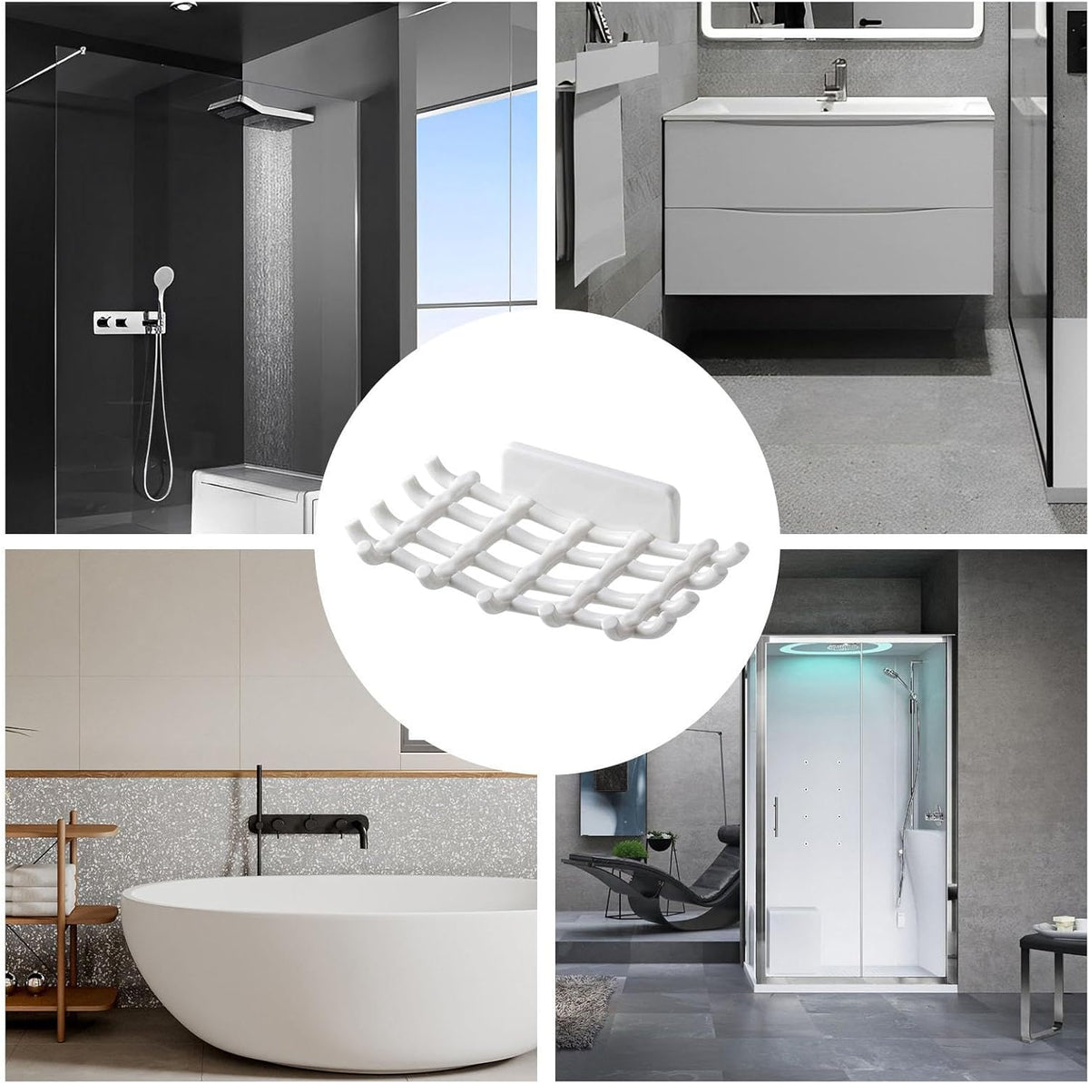 Soap Holder for Shower - Self-Adhesive Soap Holder for Shower, Rattan Soap Holder | Drill-Free Installation Shower Soap Dish