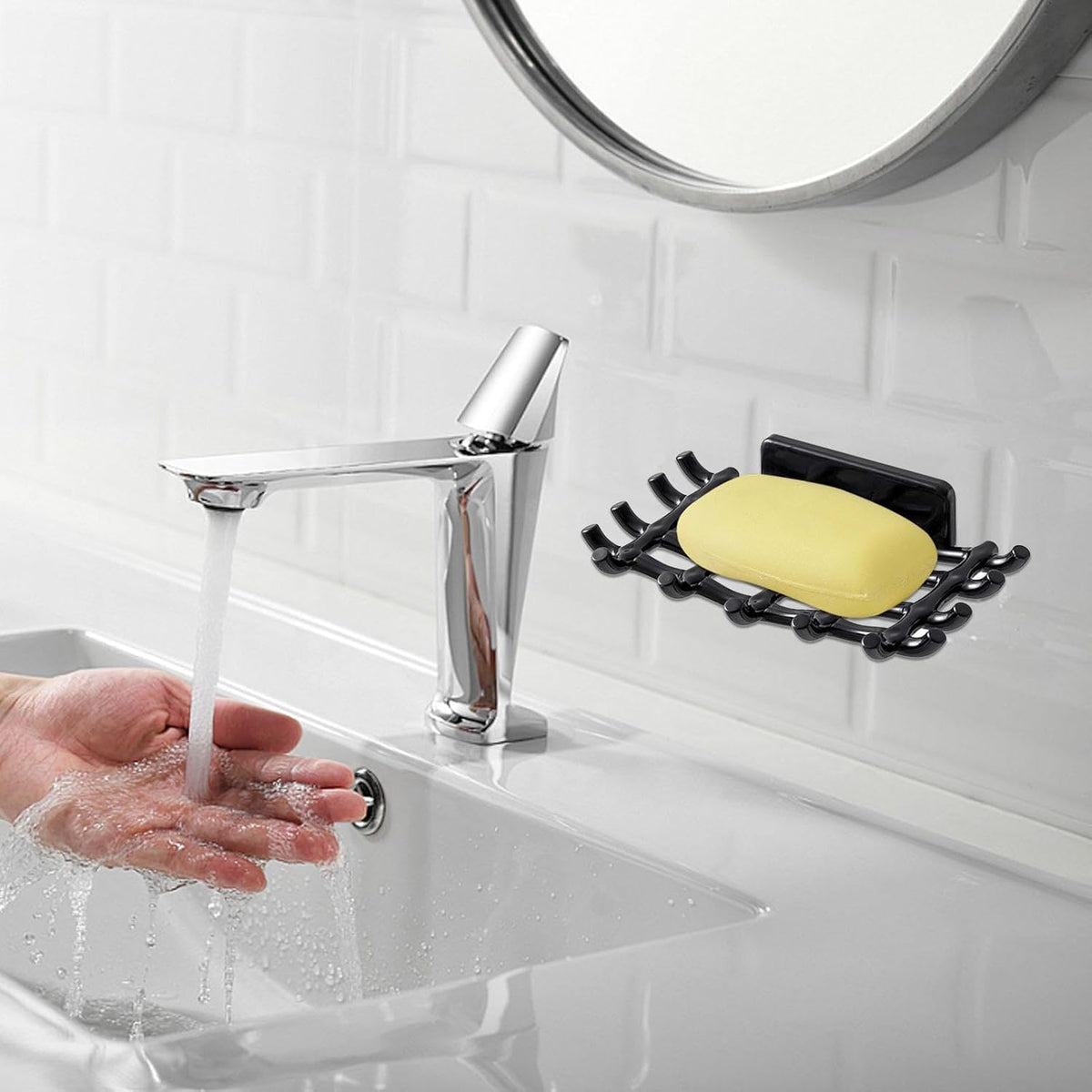 Soap Holder for Shower - Self-Adhesive Soap Holder for Shower, Rattan Soap Holder | Drill-Free Installation Shower Soap Dish