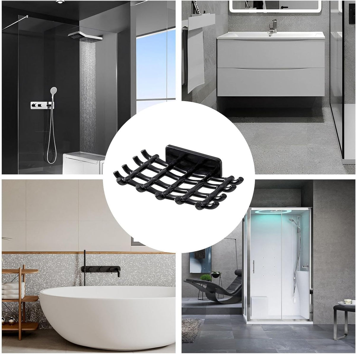 Soap Holder for Shower - Self-Adhesive Soap Holder for Shower, Rattan Soap Holder | Drill-Free Installation Shower Soap Dish