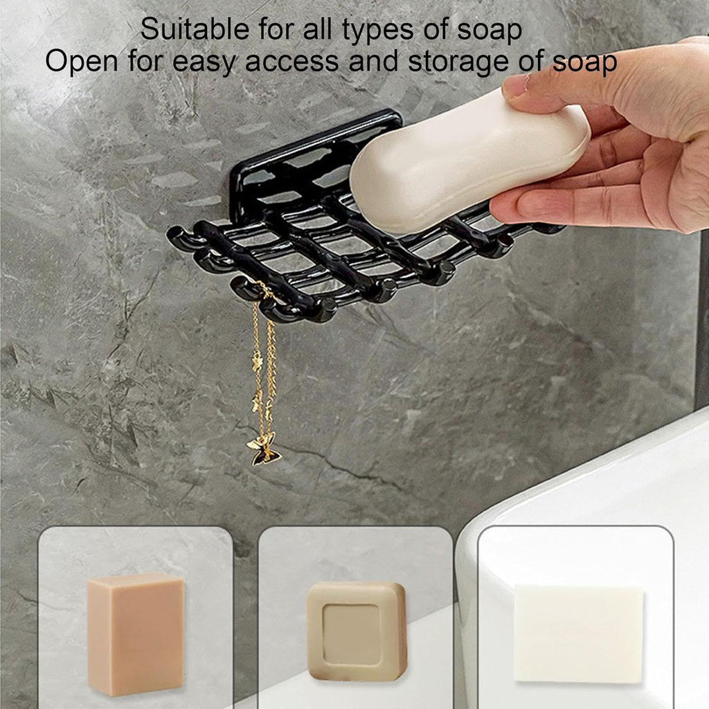 Soap Holder for Shower - Self-Adhesive Soap Holder for Shower, Rattan Soap Holder | Drill-Free Installation Shower Soap Dish