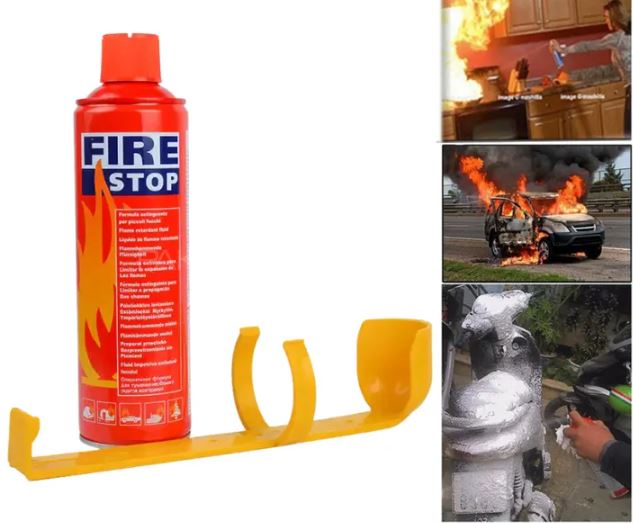 Fire Stop Portable Foam Spray Fire Extinguisher – 500ml | Quick Emergency Flame Suppressant for Home, Kitchen & Car Safety