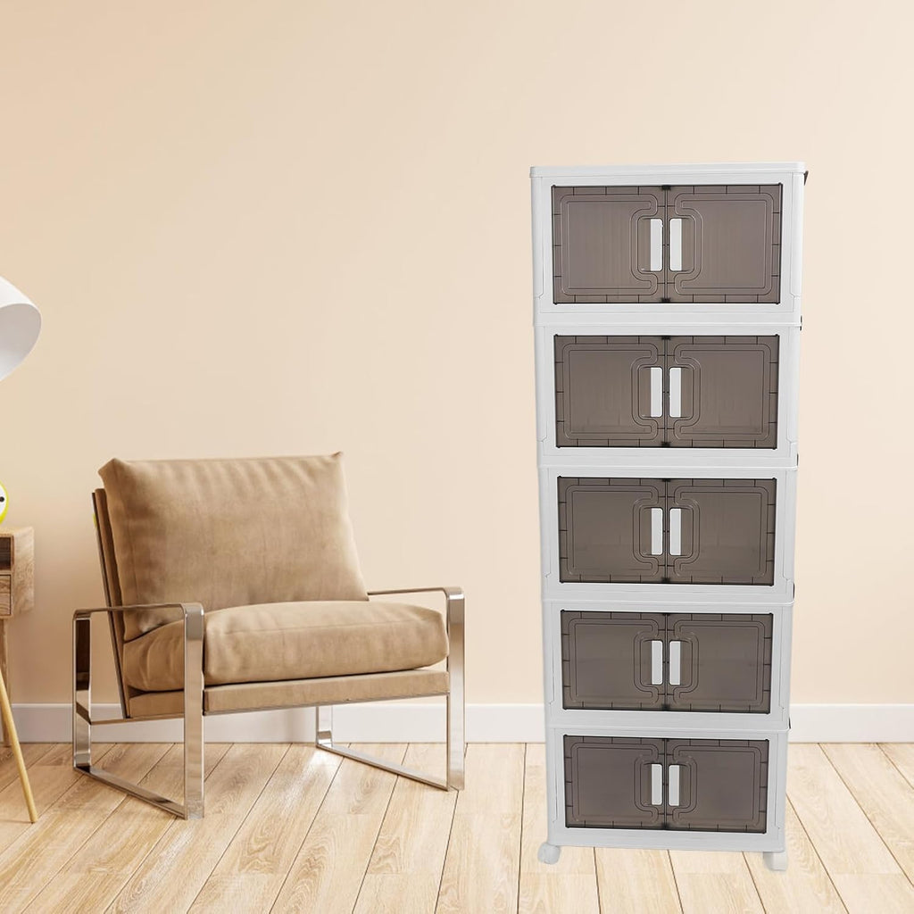 Stackable Storage Cupboard - 3/4/5 Layers with Wheels