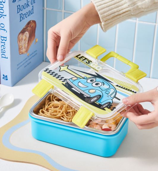 Kids Cute Car Stainless Steel Bento Lunch Box