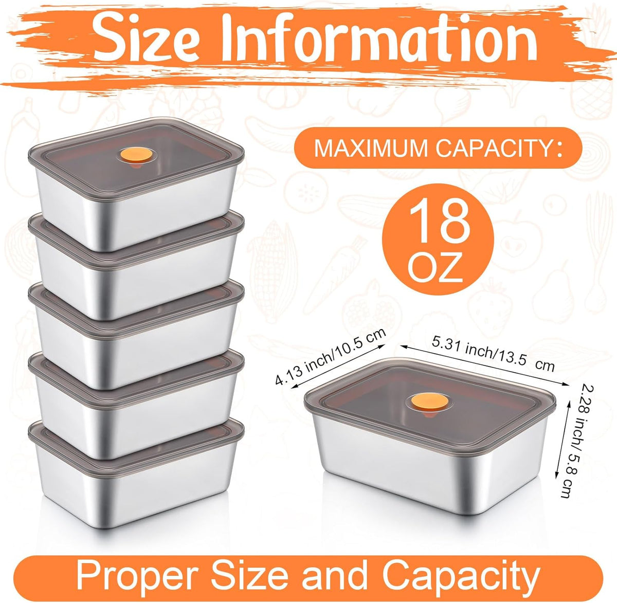 4Pcs Stainless Steel Food Containers with Lids Metal Marinating Snack Containers Box for Lunch, Leftovers, Dishwasher & Freezer Safe
