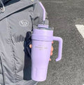 Stainless Steel Ice Tumbler, Large Capacity Drinking Coffee Water Cup with Straw, Simple Water Bottle