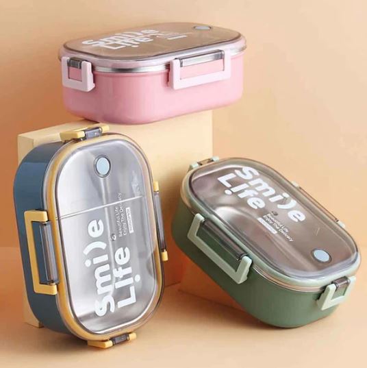 Tedemei Stainless Steel Insulated Lunch Box 980ml with Adjustable Compartment
