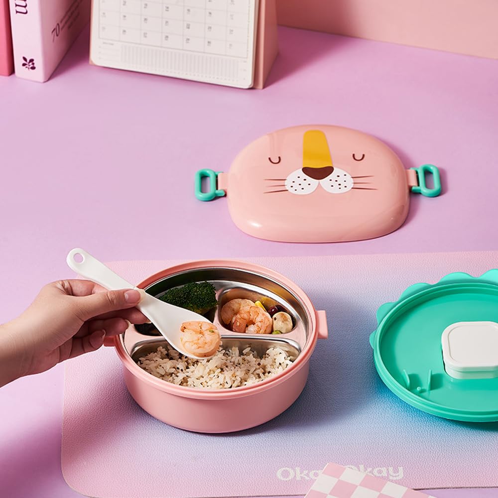 3 Compartments Baby Bucket Leak-Proof Stainless Steel Lunch Box
