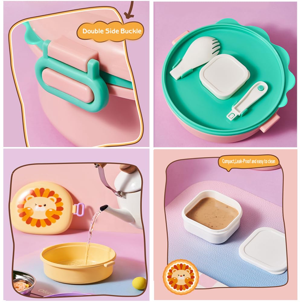 3 Compartments Baby Bucket Leak-Proof Stainless Steel Lunch Box