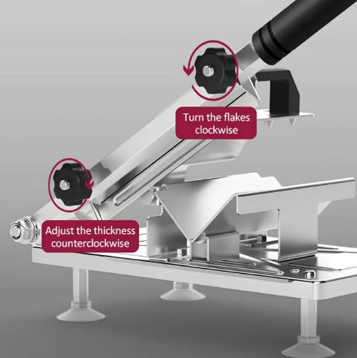 Stainless Steel Manual Kitchen Slicer Adjustable Thickness for Meat, Fruit, And Vegetables