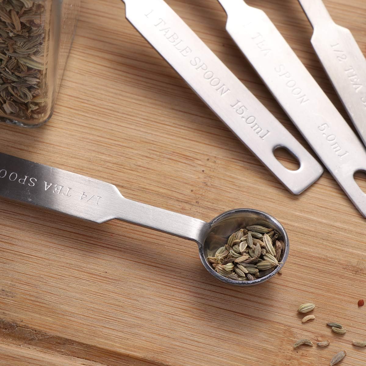4Pcs Kitchen Baking Cooking Stainless Steel Measuring Spoon Set