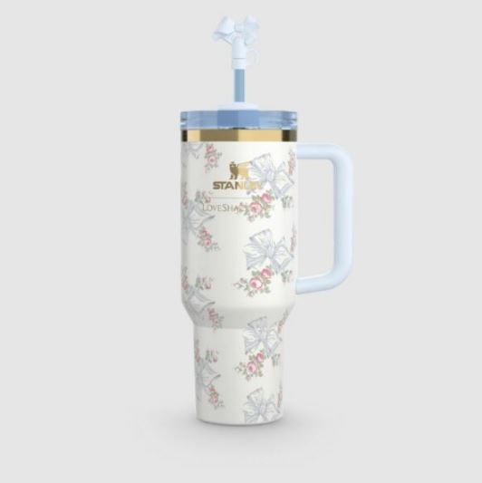 Stanley X LoveShackFancy Holiday Quencher 40oz Blue