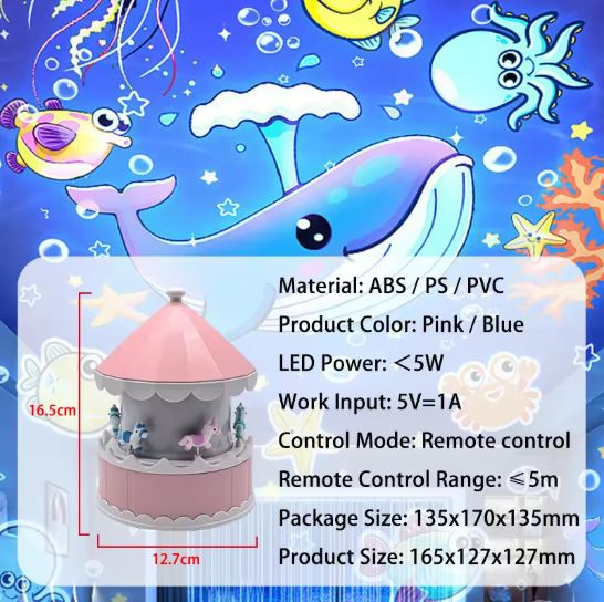 High Quality Starry Carousel Night Light Projector