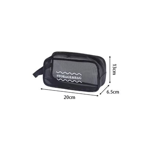 (Pack of 3) Large-Capacity Travel Storage Cosmetic Bag with Zipper Closure Eco-Friendly Mesh Waterproof