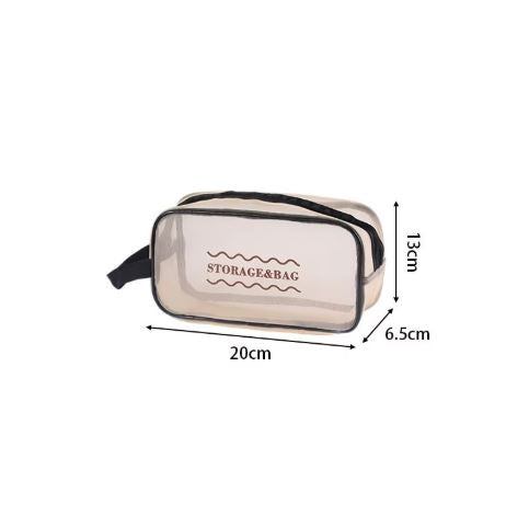 (Pack of 3) Large-Capacity Travel Storage Cosmetic Bag with Zipper Closure Eco-Friendly Mesh Waterproof