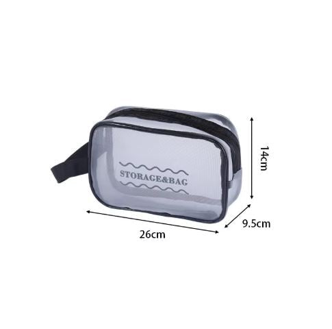 (Pack of 3) Large-Capacity Travel Storage Cosmetic Bag with Zipper Closure Eco-Friendly Mesh Waterproof