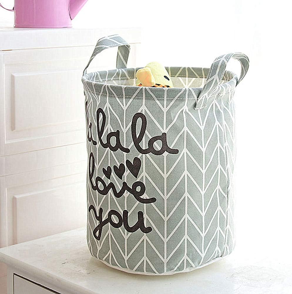 Storage Bins, Nursery Hamper, Canvas Laundry Basket Foldable with Waterproof PE Coating Large Storage Baskets for Kids Boys and Girls, Office, Bedroom, Clothes,Toys