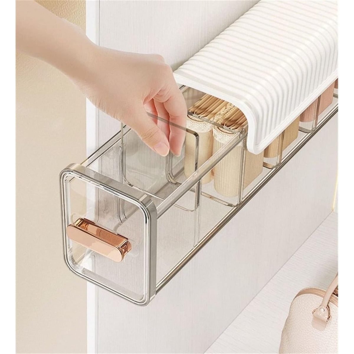 Clear Wall Mounted Storage Box Closet Organizer, Multifunctional Storage Box for Clothes, Socks, Ties