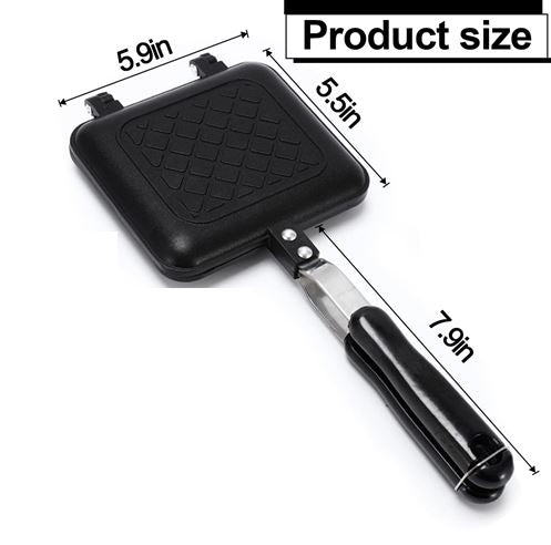 Stovetop Sandwich Maker, Grilled Toasted Panini Maker with Handle, Aluminum Flip Sandwich Pan for Home Kitchen, Camping