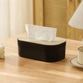 Tissue Box Holder with Wooden Lid | Modern Decorative Premium Tabletop Facial Napkin Dispenser for Living Room, Bedroom, Kitchen, Bathroom, Dining Table, Office & Car