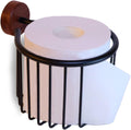 Black Toilet Paper Holder Wall Mount, Self Adhesive Cylindrical Simple Tissue Roll Paper Holder