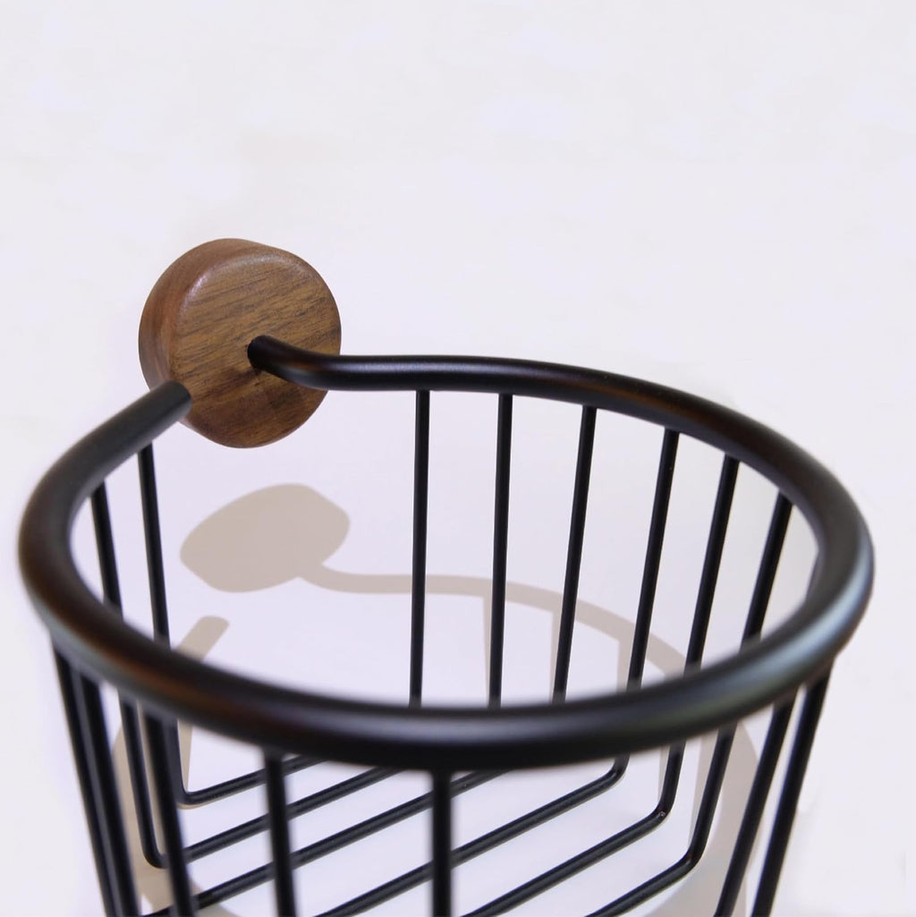 Black Toilet Paper Holder Wall Mount, Self Adhesive Cylindrical Simple Tissue Roll Paper Holder