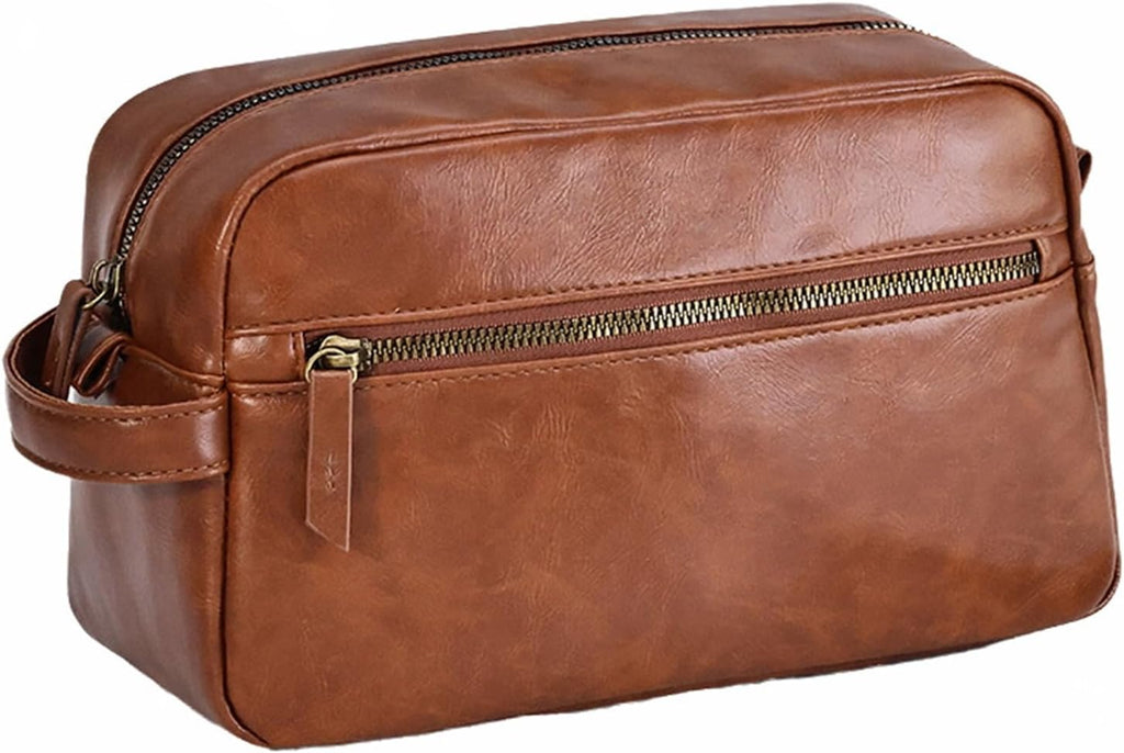 Large Toiletry Bag for Men and Women for Travel Waterproof Shaving Kit Bathroom Toiletry Organizer Leather Cosmetic Bags