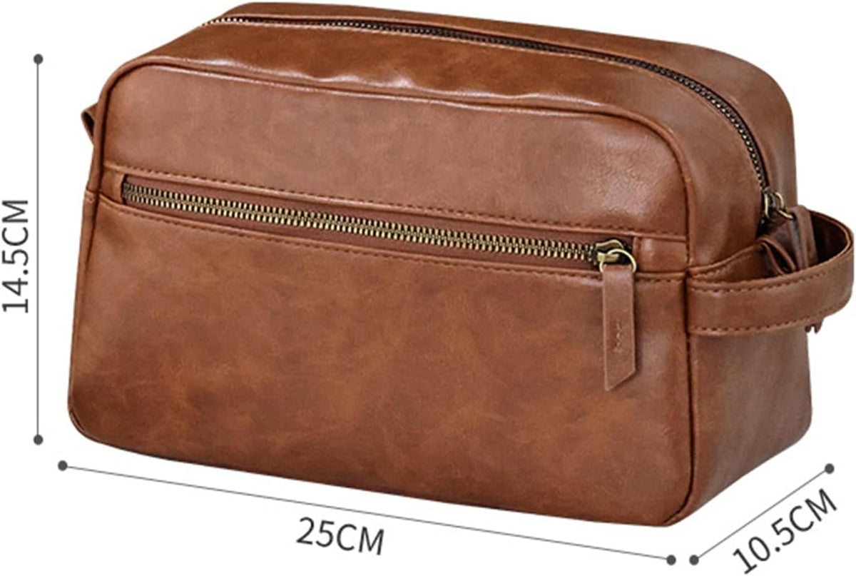 Large Toiletry Bag for Men and Women for Travel Waterproof Shaving Kit Bathroom Toiletry Organizer Leather Cosmetic Bags