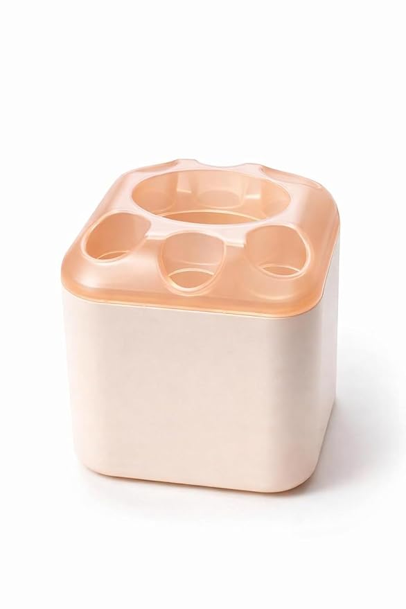Multifunction Toothbrush Holder Organizer with Drain Tray – Bathroom Countertop Storage Stand for Toothbrush, Razor & Makeup Brushes | Plastic Kitchen Cutlery & Spoon Holder