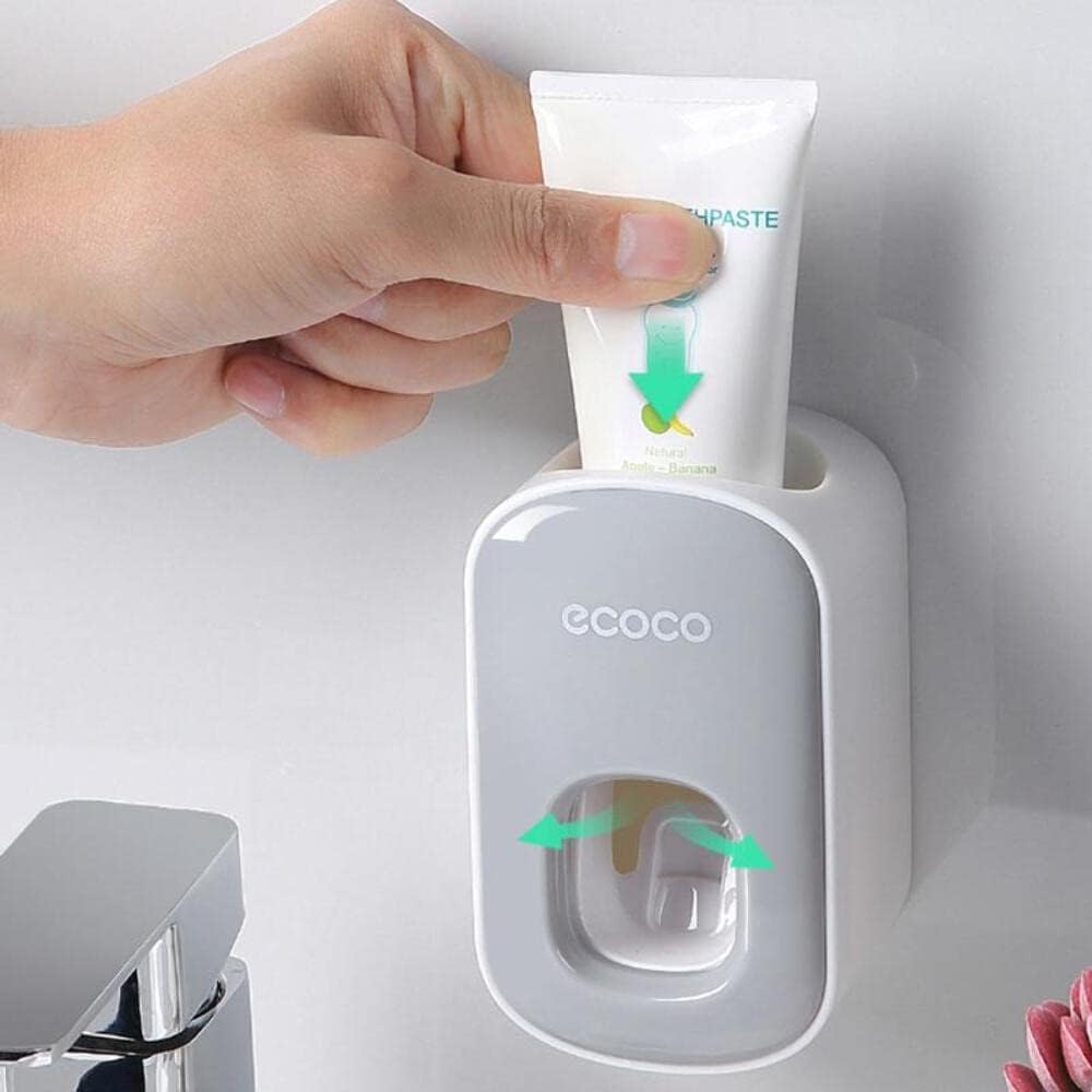 Ecoco Wall-Mounted Hands-Free Toothpaste Dispenser, Automatic Toothpaste Squeezer, Toothpaste Holder