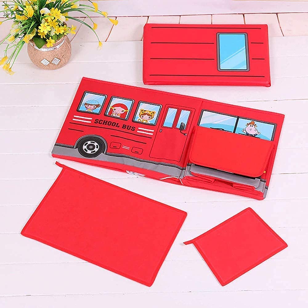 Bus Shaped Kids Toys/Books Storage Box & Padded Seat / Toy Organizer and Padded Stool For kids