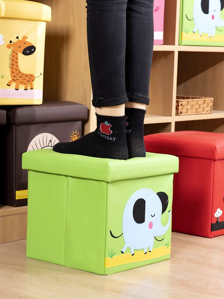 Bus Shaped Kids Toys/Books Storage Box & Padded Seat / Toy Organizer and Padded Stool For kids