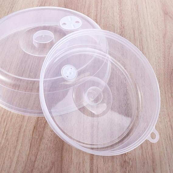 Microwave Plate Cover Lid with Handle and Steam Vents Holes