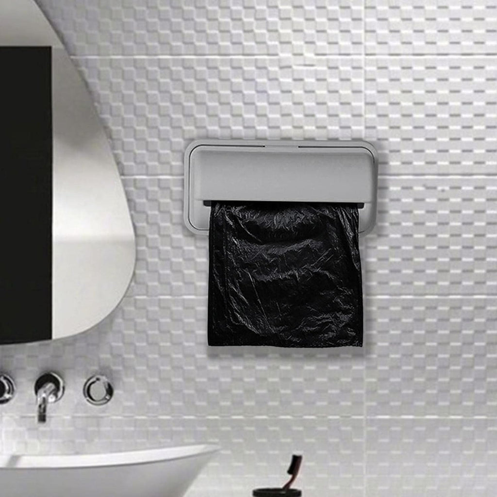 Wall Mount Garbage Bag Dispenser, Removable Lid Trash Bag Dispenser, for Bedroom Cabinet Bathroom Kitchen