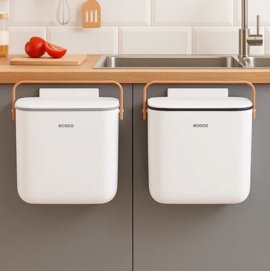 Ecoco Wall-Mounted Kitchen & Bathroom Trash Cans With Lid