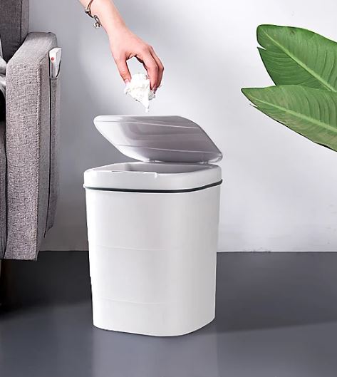 18L Automatic Motion Sensor Trash Can with Lid for Office, Bathroom, Bedroom, Kitchen