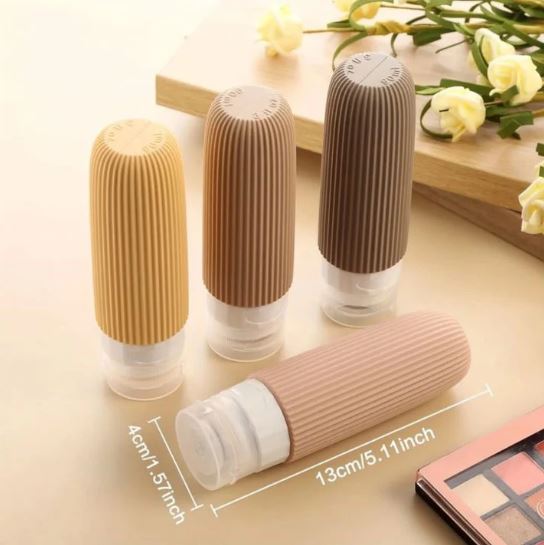 (Pack of 4) Travel Silicone Bottles for Toiletries