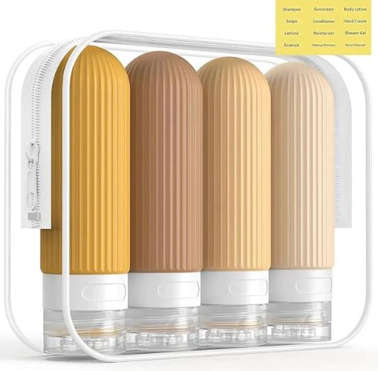 (Pack of 4) Travel Silicone Bottles for Toiletries